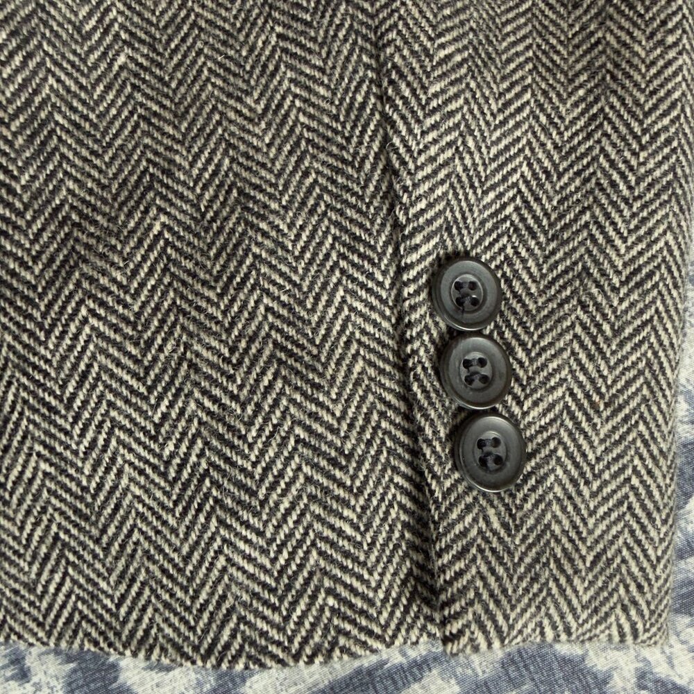 Vintage Haggar Imperial Black & White Herringbone Blazer | Made in USA | 44R - Picture 6 of 14